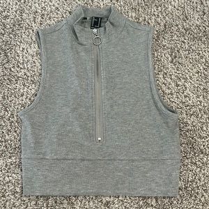 Forever 21 gray cropped zip up, size M women’s